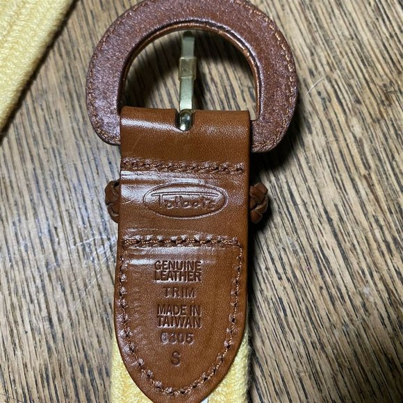 Talbots Vintage Belt Yellow Braided Woven Stretch - Picture 4 of 5